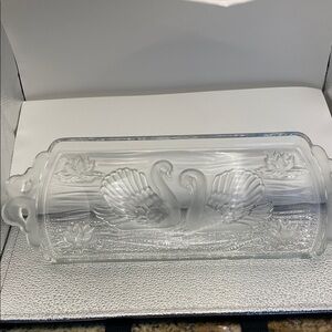 Kristallglas original Walter-Glas Elegant Glass Swan Serving Tray